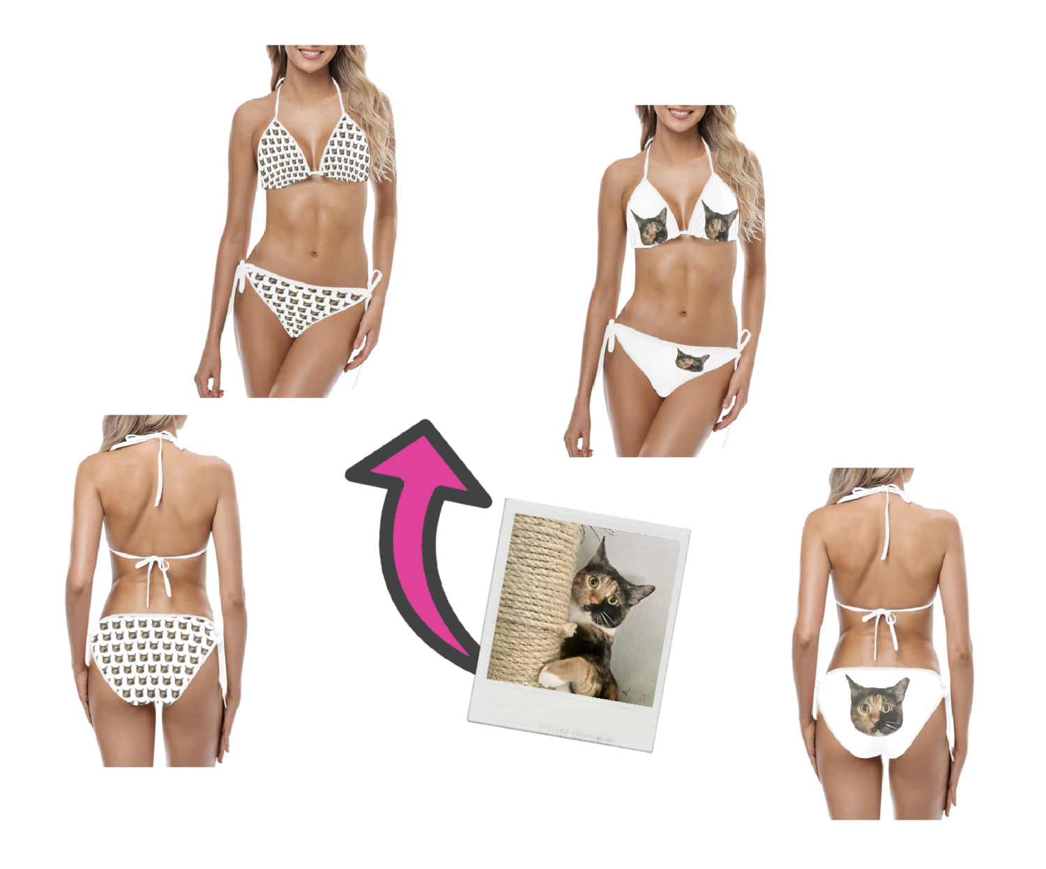 👸🏽👙Custom Photo Bikini set, Personalized Bikini, custom design your own Triangle Bikini, add photo, logo, artwork, Two piece swimsuit, Swimwear
