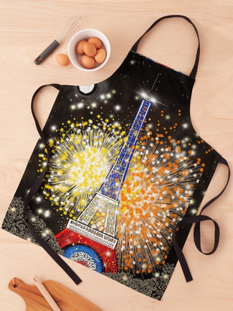 👸🏽🤴🏽🇫🇷 Apron Eiffel Tower, Paris apron, City of lights, French apron, Bastille Day, France, Fireworks, Architecture, Gift, Made in the USA