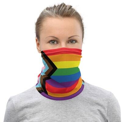 👸🏽🤴🏽🏳️‍🌈Soft Breathable Neck Gaiter Love is Love, LGBTQ flag, face mask, progress pride flag, mask, rainbow flag, gay flag, Gift, Made in the USA