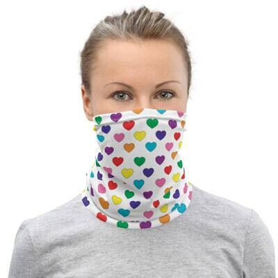 👸🏽🤴🏽🏳️‍🌈Soft Breathable Neck Gaiter Love is Love, LGBTQ hearts, face mask, original pride flag, mask, rainbow flag, gay flag, Gift, Made in the USA
