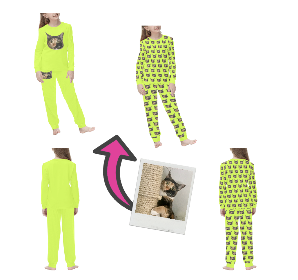 👸🏽🤴🏽 Custom Photo Pajama Set for Kids, Personalized Pajamas for kids, custom design your own Pjs, sleepwear, loungewear, add photo, logo, art, Gift for kids