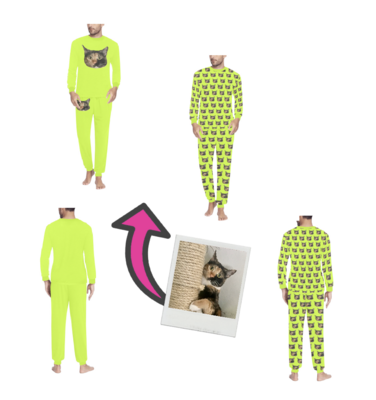 👸🏽🤴🏽 Custom Photo Pajama Set for Men, Personalized Pajamas for boys, custom design your own Pjs, sleepwear, loungewear, add photo, logo, art, Gift