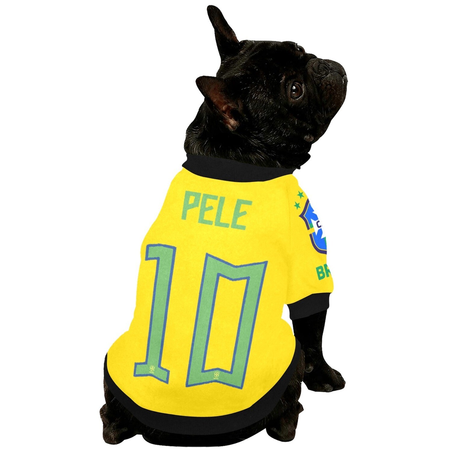🐕⚽️ 🇧🇷Fuzzy warm buttoned dog sweatshirt Brazil Soccer Team, Pelé, 10, dog sweater, Dog clothes, Dog clothing, Dog apparel, Gift for dogs, world cup