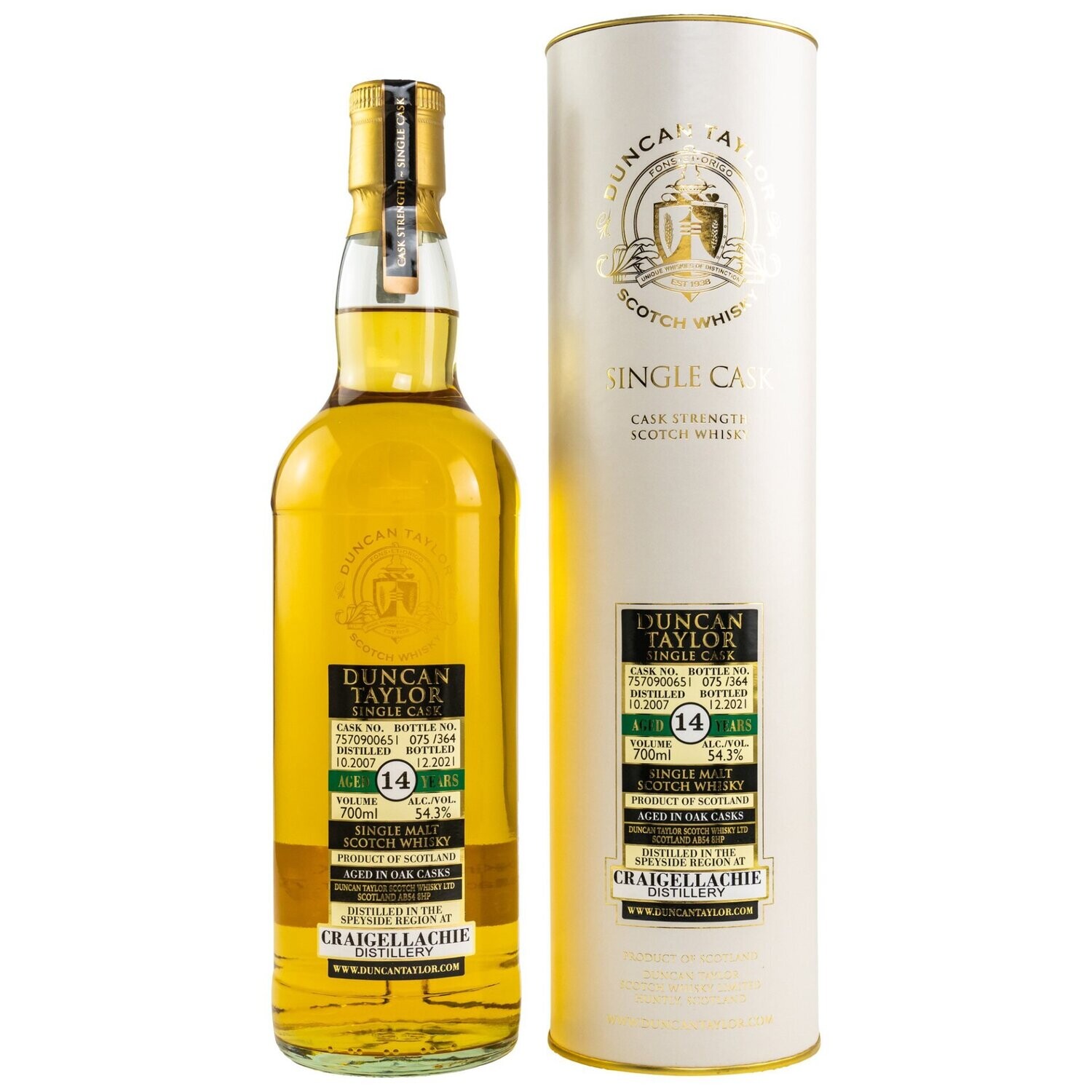 Craigellachie 14 years, by Duncan Taylor, nur 364 Flaschen