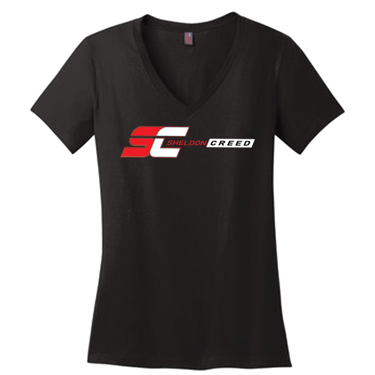 Sheldon Creed Logo Ladies V-Neck T-Shirt