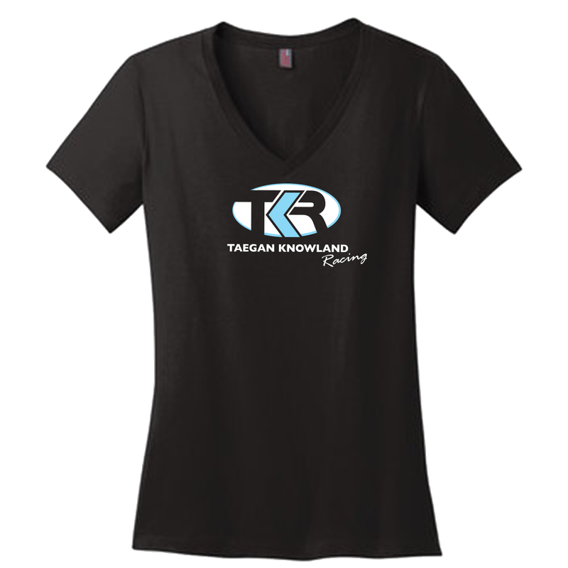 Taegan Knowland Logo Ladies V-Neck T-Shirt, Color: Black