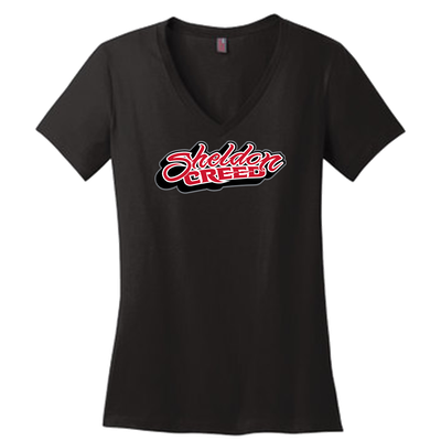 Sheldon Creed Logo Ladies V-Neck T-Shirt