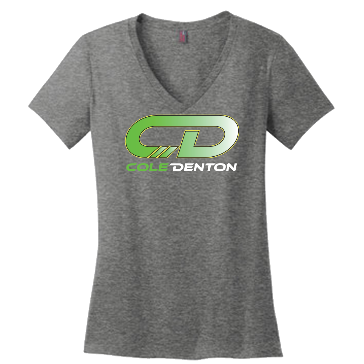 Cole Denton Ladies V-Neck T-Shirt, Color: Smoke Grey