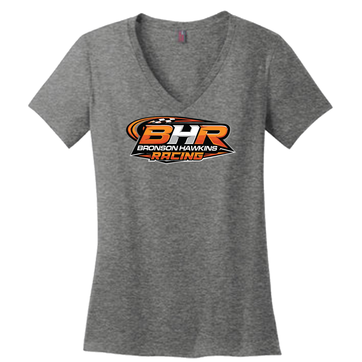 Bronson Hawkins Ladies V-Neck T-Shirt, Color: Smoke Grey