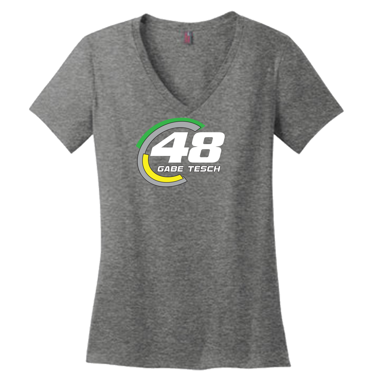 Gabe Tesch Ladies V-Neck T-Shirt, Color: Smoke Grey