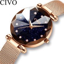 CIVO Fashion Luxury Ladies Crystal Watch Casual Wrist Watches Clock Waterproof Steel Mesh Quartz Women Watches Relogio Feminino