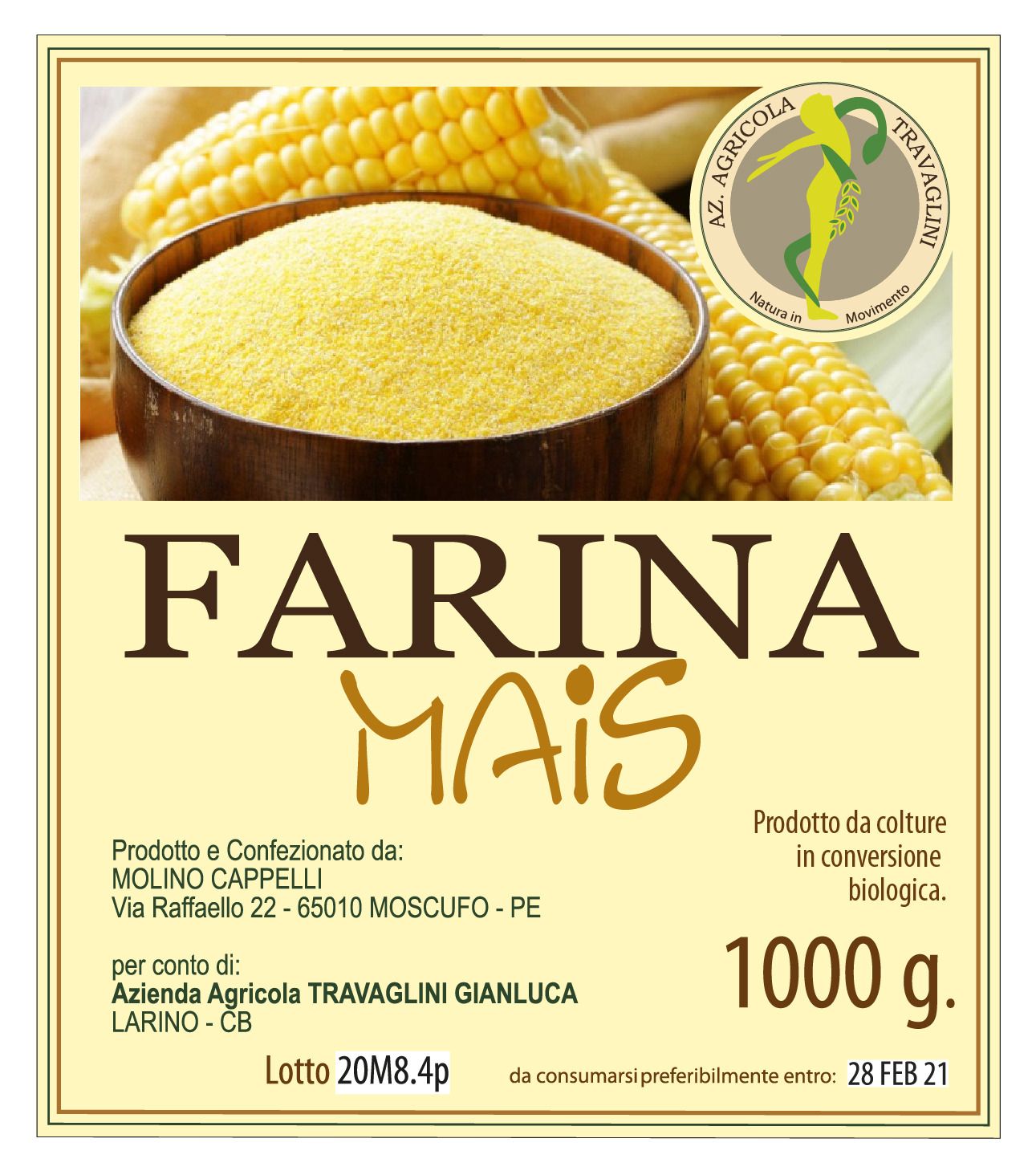 Farina di mais biologico, al kg