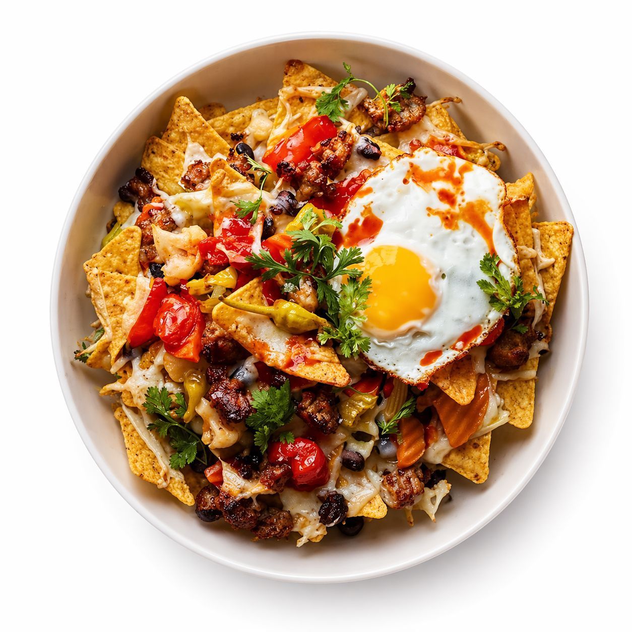 Chili Egg Nachos