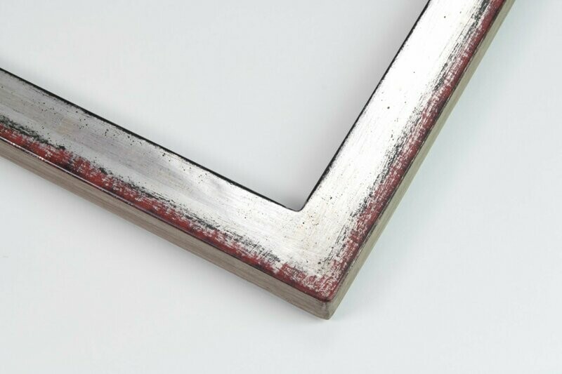 Vergolderrahmen - Echtsilber - Rotschwarz