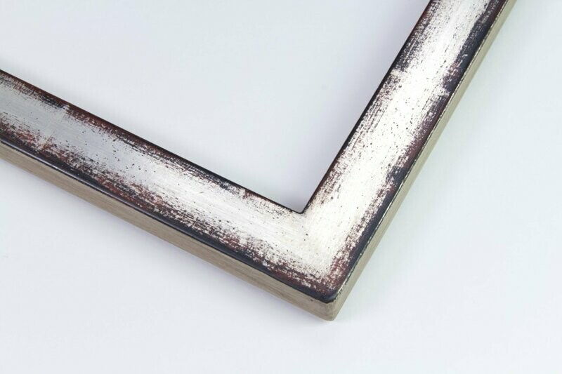 Vergolderrahmen - Echtsilber - Schwarzrot