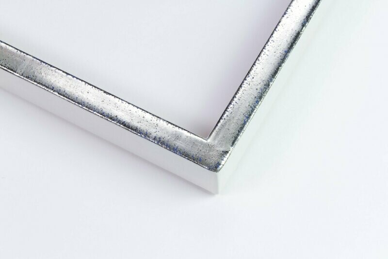 Vergolderrahmen - Weißgold - Schwarzblau