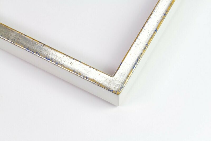 Vergolderrahmen - Weißgold - Gelbblau