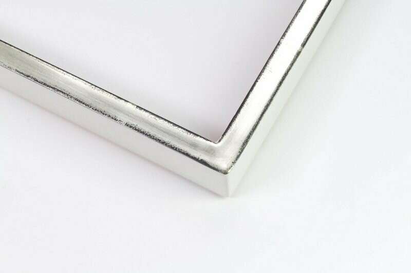 Vergolderrahmen - Weißgold - Schwarz