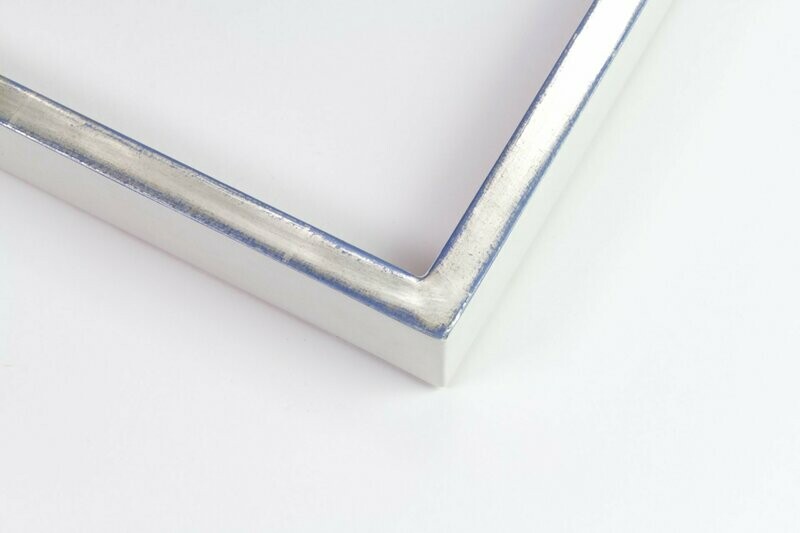 Vergolderrahmen - Weißgold - Hellblau