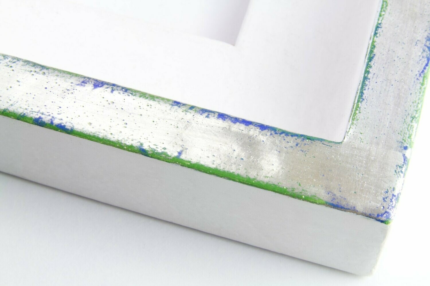 Schattenfugenrahmen - Echtsilber - Grünblau