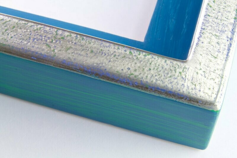 Schattenfugenrahmen - Weißgold - Grünblau Schattenfugenrahmen - Weißgold - Grünblau