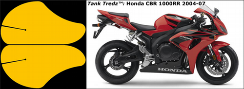Tank Tredz - Honda CBR 1000RR 04-07 - Anti-Slip Motorcycle Gas Tank Grip Skins