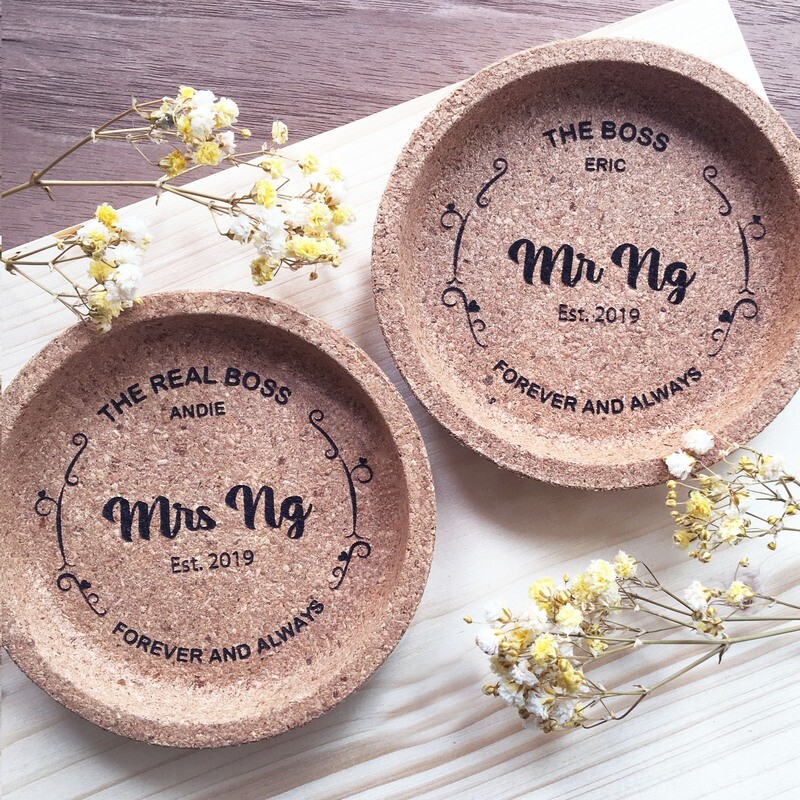 Personalized Coaster (Mr &amp; Mrs) 水松木杯墊訂製