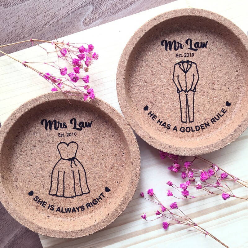 Personalized Coaster (Wedding Gown) 水松木杯墊訂製