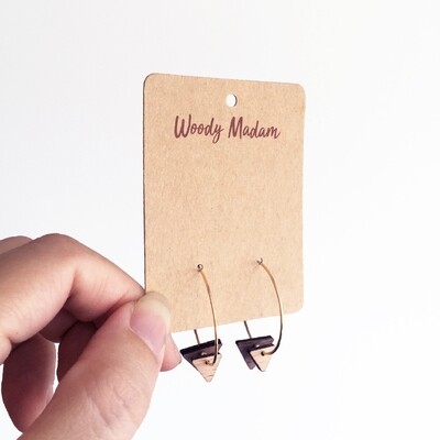 Triangle Drop Earrings-nude