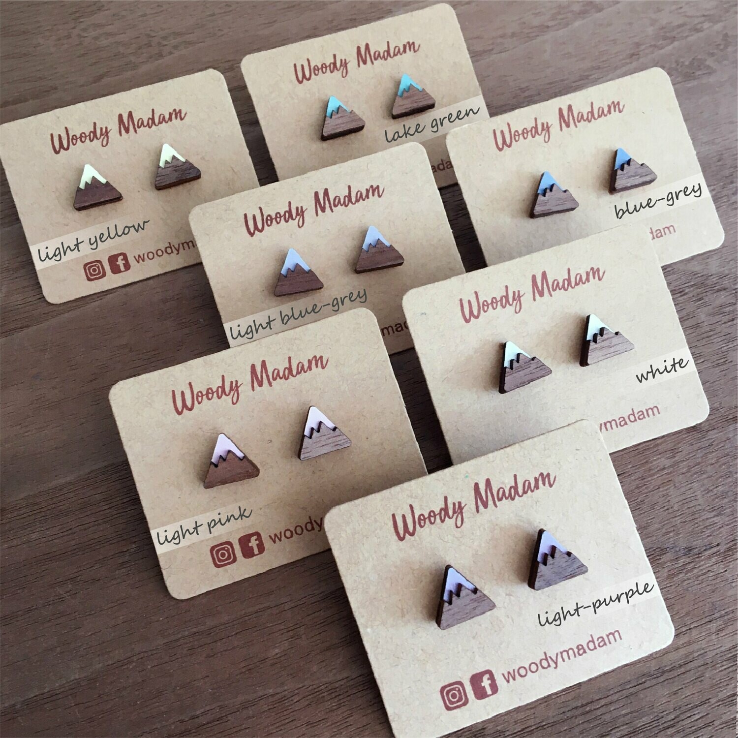 Mount Fuji Series Earrings, Style: FUJI-1 - light yellow