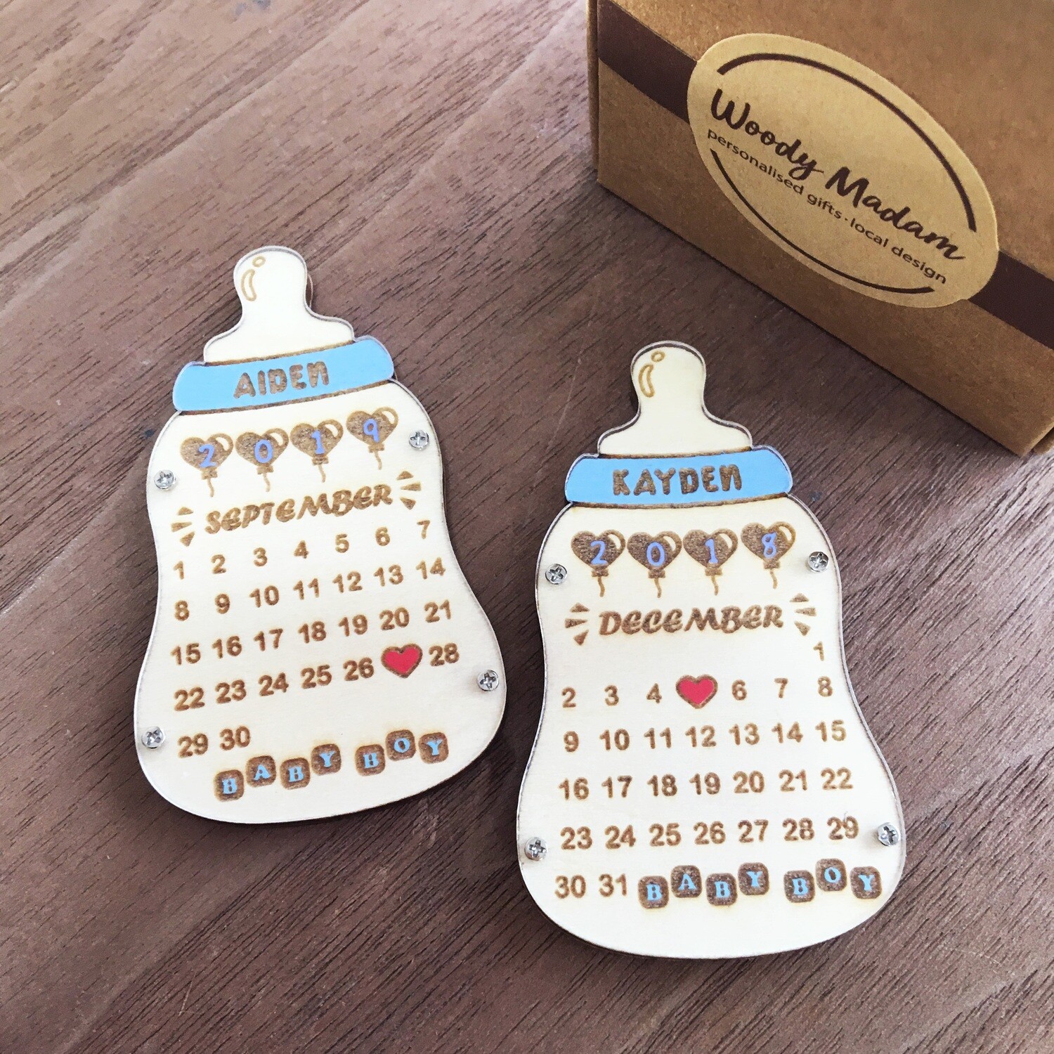 New Born Baby - Milk Bottle Magnet/ Keychain 初生嬰兒奶樽磁石貼/ 匙扣, Color: Baby Boy - Blue