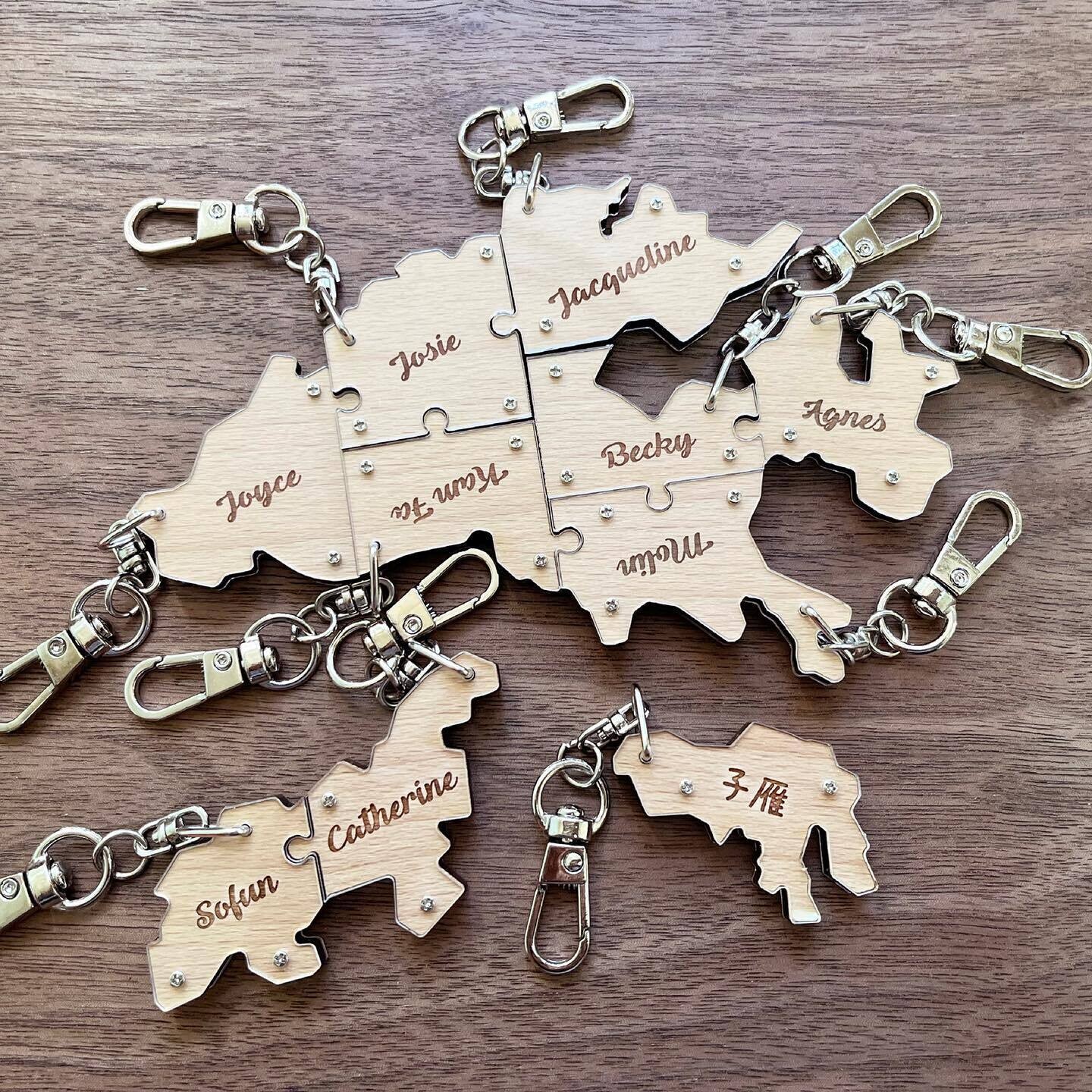 Personalied Map Puzzle Keychain (Hong Kong) 自訂名字鎖匙扣 - 香港地圖拼圖 (三個起)