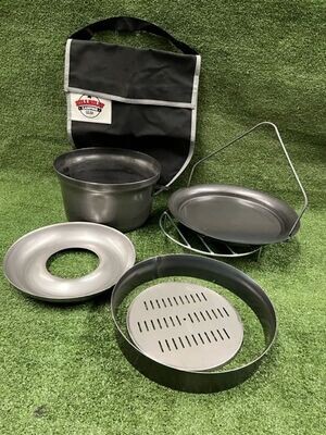 Bushking Camp Oven Kit with Accessories including Extension Sleeve.