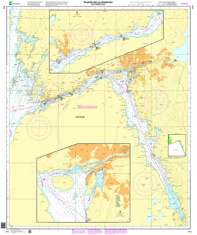 Norwegen 470  Singlefjorden, Iddefjorden med Halden havn*