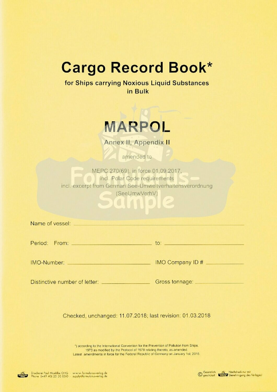 Cargo Record Book