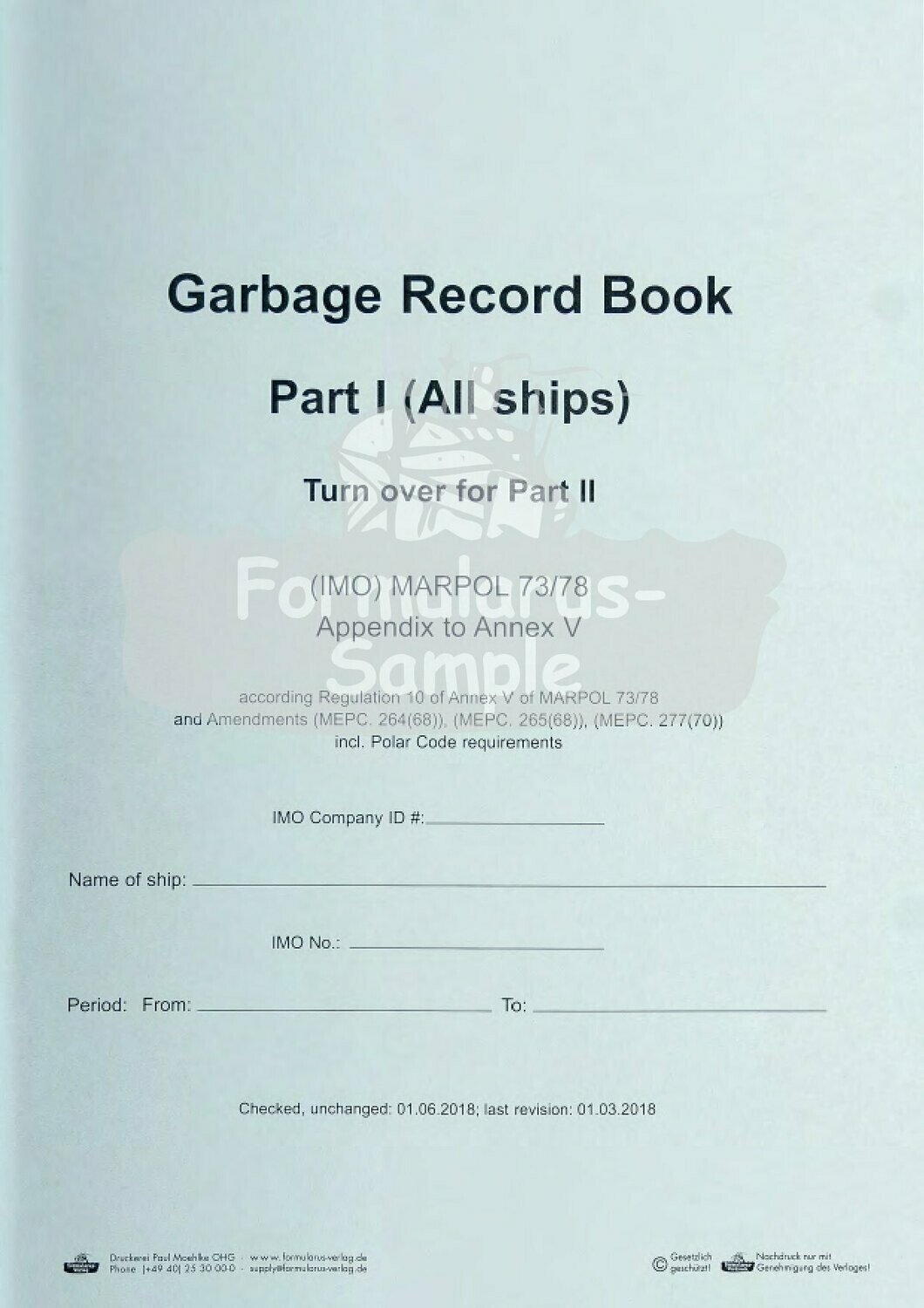 Garbage Record Book Part I + II
