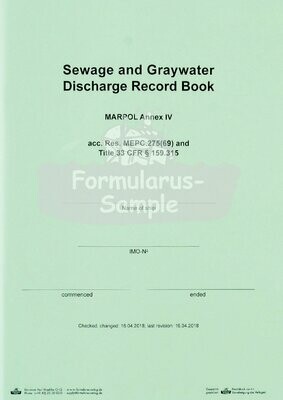 Sewage and Greywater Discharge Record Book