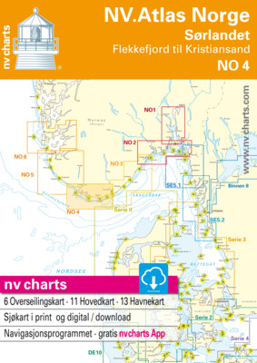 NV Atlas NO 4 Norge Sørlandet Vest - Flekkefjord til Kristiansand