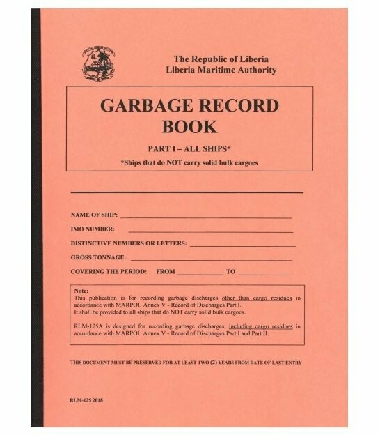 Garbage Record Book Part I (RLM 125)