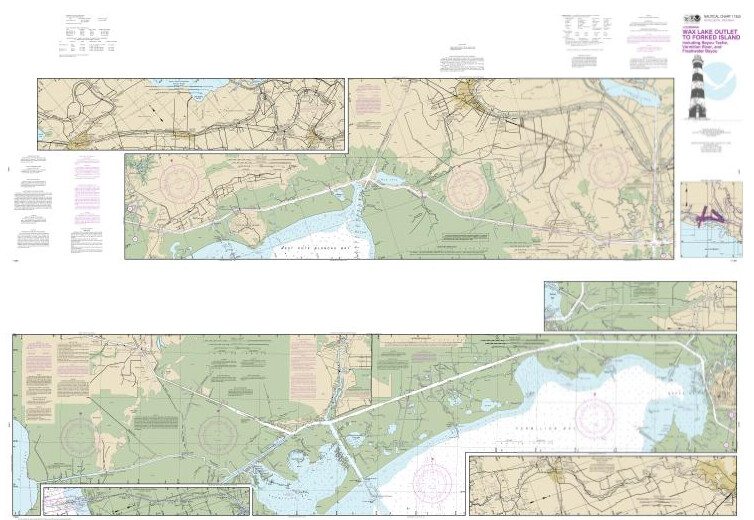 NOAA Chart 11350 - Intracoastal Waterway Wax Lake Outlet to Forked Island including Bayou Teche, Vermilion River, and
Freshwater Bayou