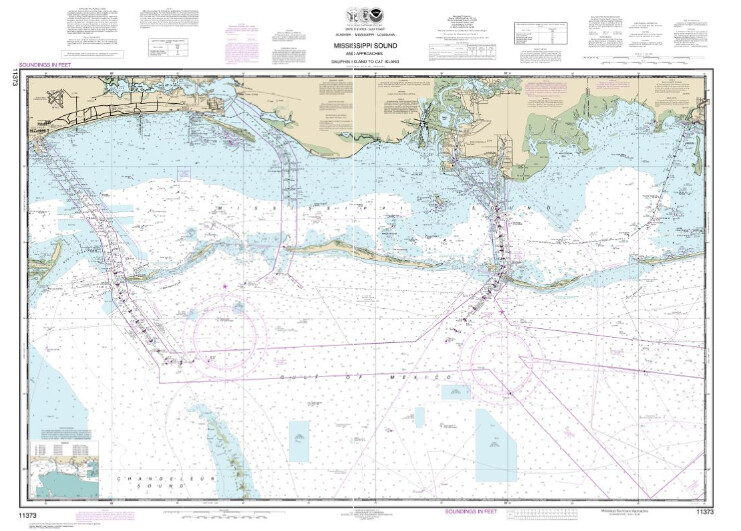 NOAA Chart 11373 - Mississippi Sound and approaches Dauphin Island to Cat Island