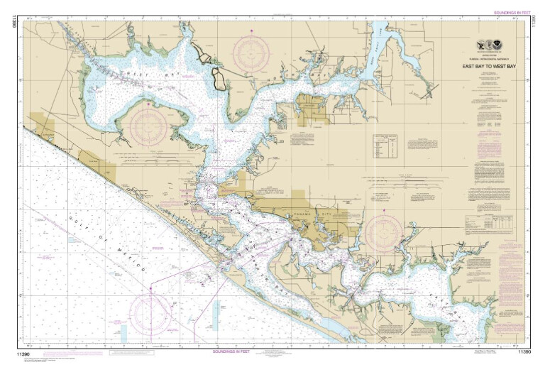 NOAA Chart 11390 - Intracoastal Waterway East Bay to West Bay