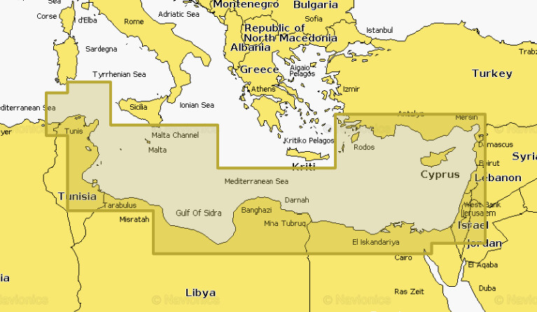 Navionics+ regular - Mediterranean Sea, Southeast