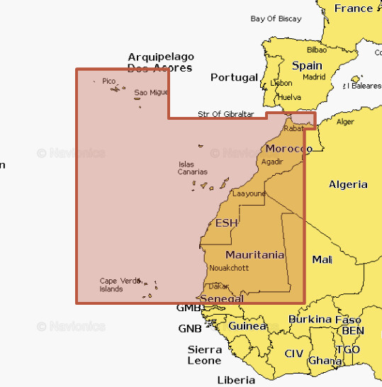 Navionics+ regular - Africa, Northwest