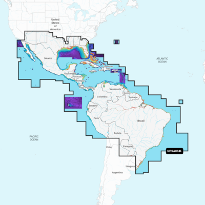 Navionics+ large - Mexico, Caribbean to Brazil SA004L