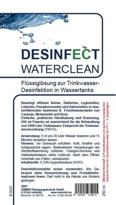 DESINFECT WATERCLEAN
Wasserconditioner
1x250 ml Dosierflasche