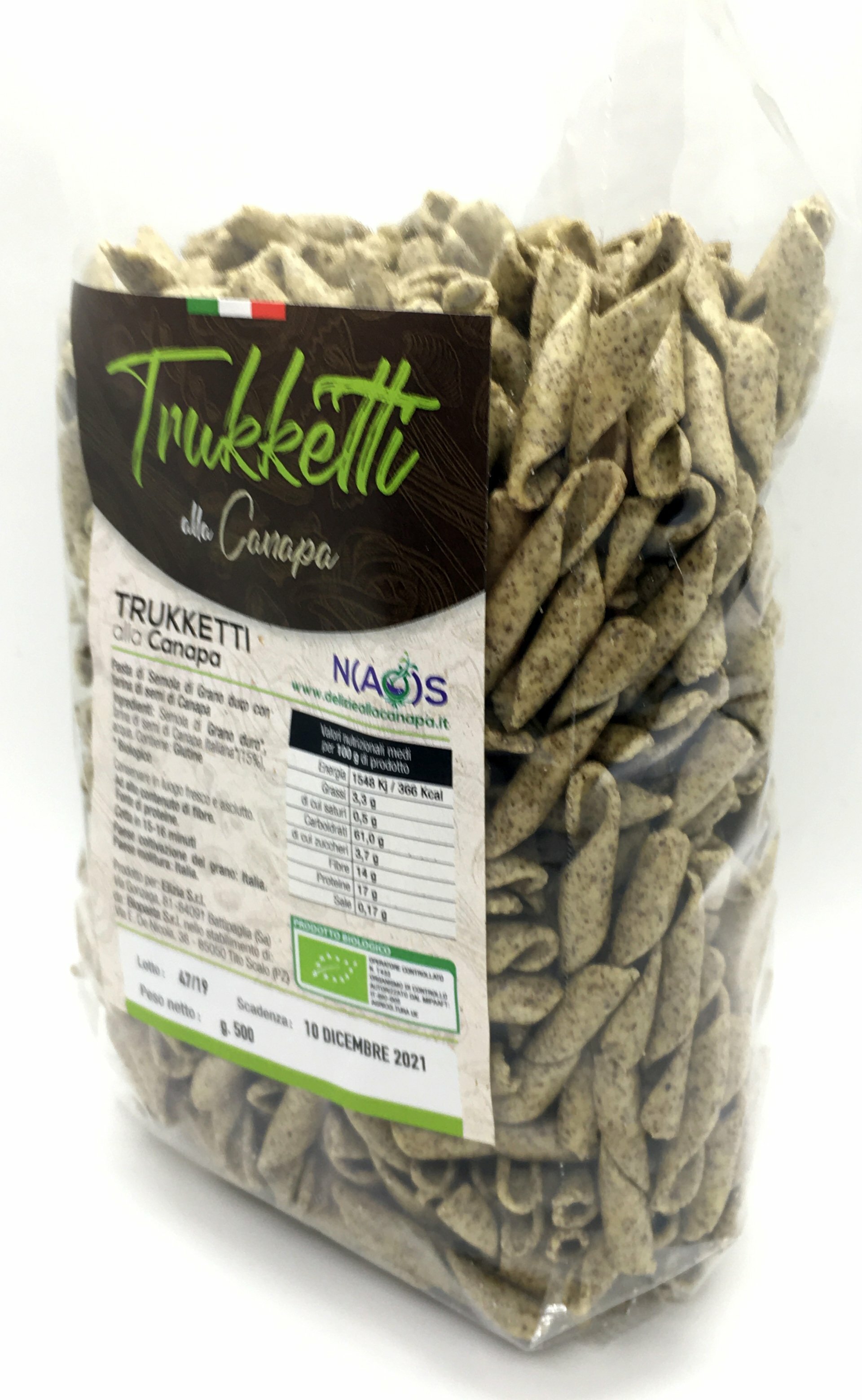 Pasta BIO PROTEICA +FIBRE: TRUCCHETTI 500g