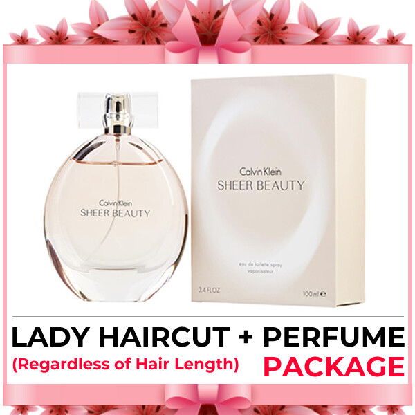 Hijabis Salon Muslimah Lady Haircut Service + Perfume (cK Sheer Beauty EDT 100ml) Package
