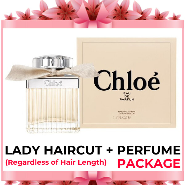 Hijabis Salon Muslimah Lady Haircut Service + Perfume (Chloe EDP 75ml) Package
