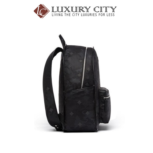 [Luxury City] Mcm Backpack Nylon Lion Print Rivet Travel Bag Small (Black)-MUK8SDT68